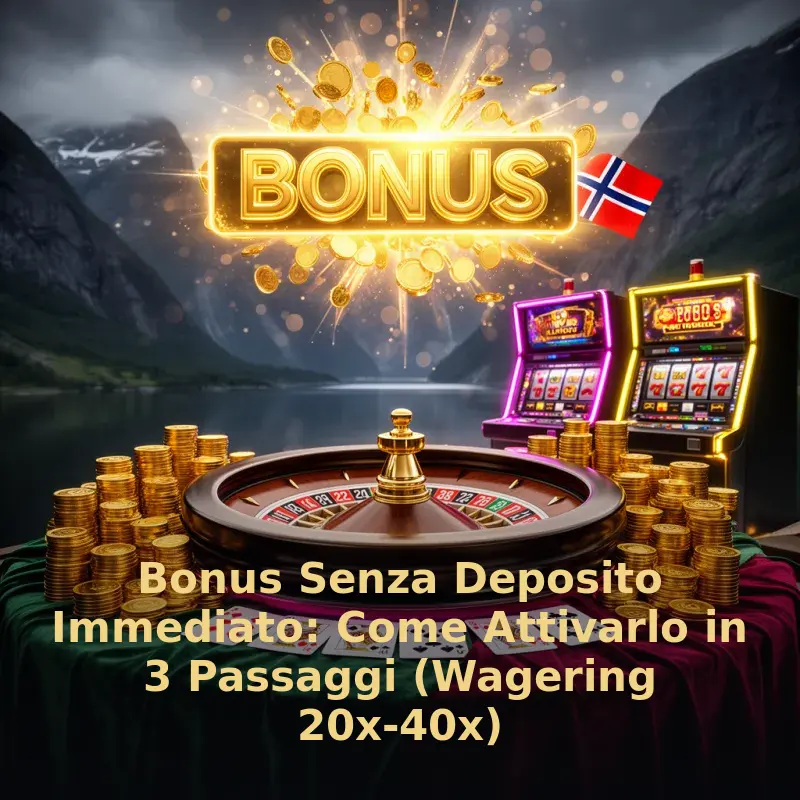 Bonus Senza Deposito Immediato: Come Attivarlo in 3 Passaggi (Wagering 20x-40x)